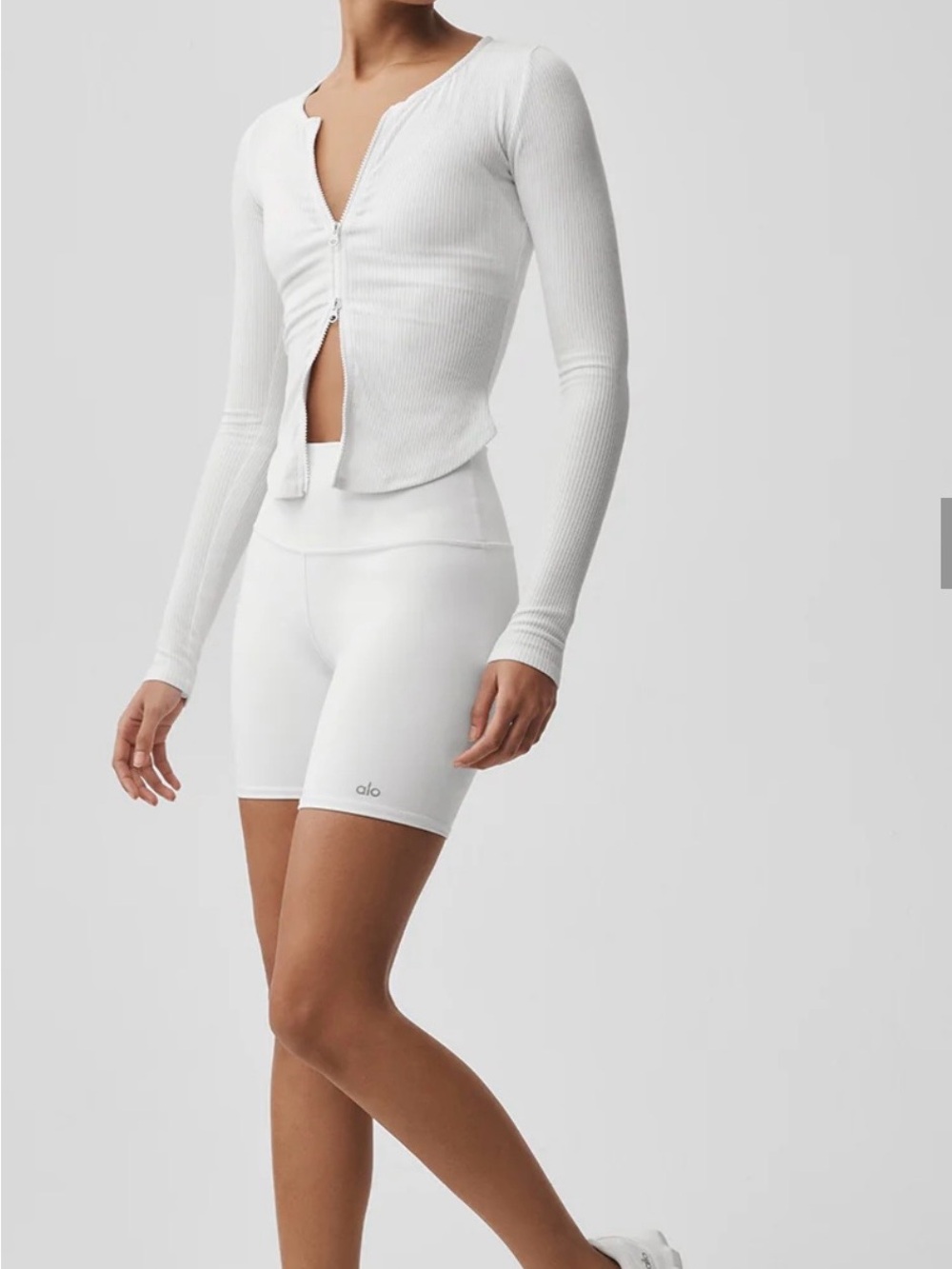ALO Yoga White Biker Shorts